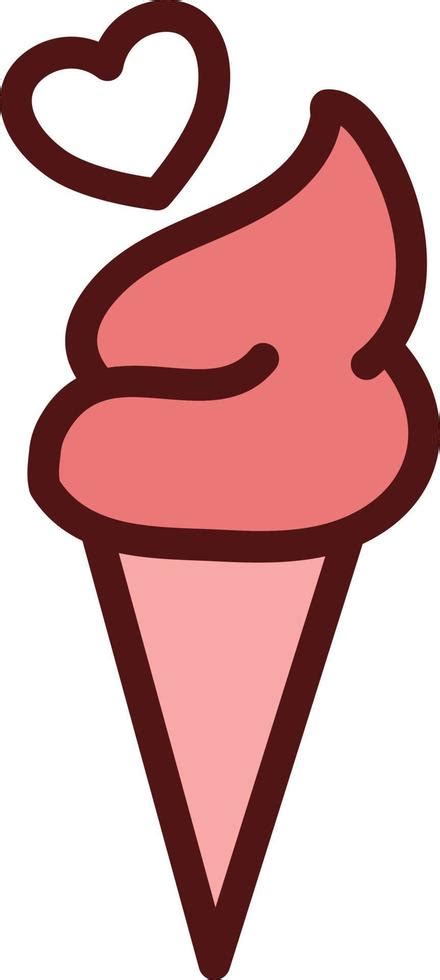 Helado de San Valentín ilustración vector sobre fondo blanco