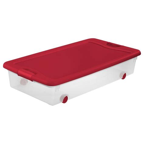 Sterilite Latching Qt Wheeled Storage Box The Home Depot