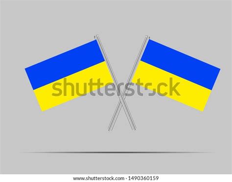 Two Metall Flagpole Beautiful National Flag Stock Vector Royalty Free