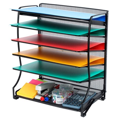 Buy Samstar Letter Tray Organizer, 6-Tier Mesh Desk File Organizer Paper Sorter Holder File Rack ...