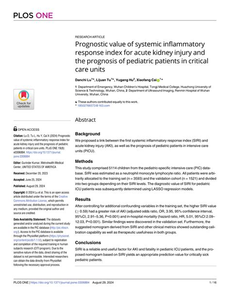 PDF Prognostic Value Of Systemic Inflammatory Response Index For