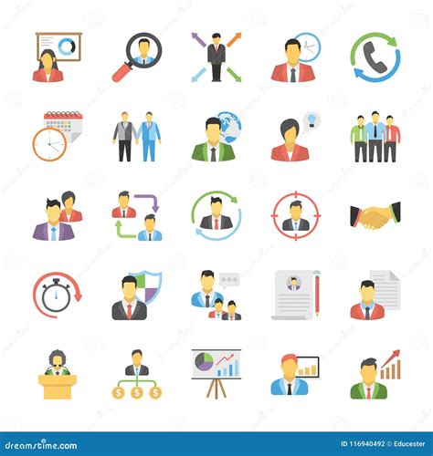 Flat Icons Of Human Resources Stock Illustration Illustration Of