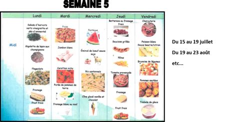 Les Menus Eté APEI Denain