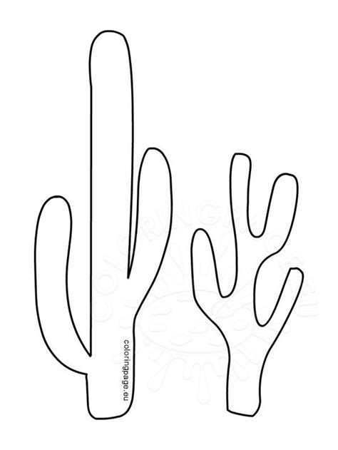 Printable Cactus Template Craft For Kids Coloring Page