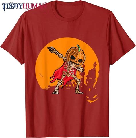 Dabbing Jack O Skeleton Unisex T Shirt Classic Tee Gift For Halloween