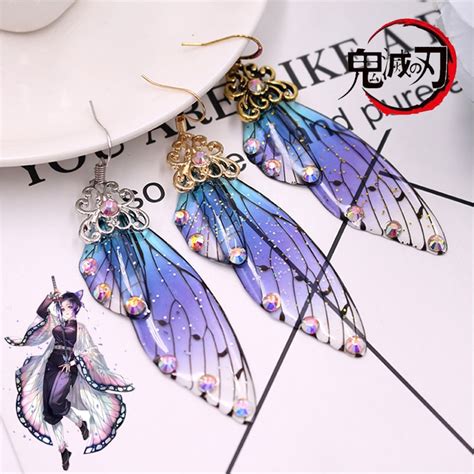 Demon Slayer Kimetsu No Yaiba Kochou Shinobu Earring Butterfly Wing