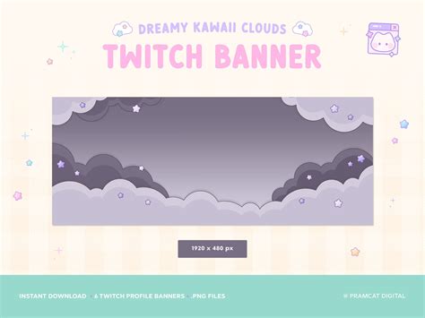 Twitch Banner X6 Profile Background Kawaii Cute Pastel - Etsy