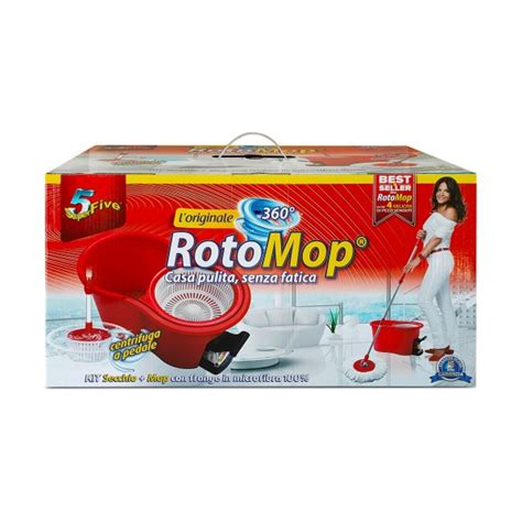 Super Five Kit Rotomop L Originale Secchio Mop Con Frange In