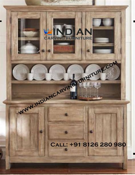 Premium Crockery Almirah Indian Carving Furniture