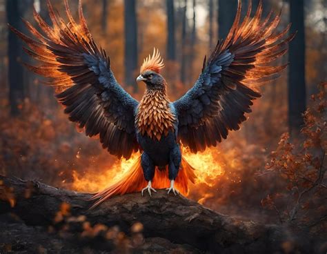 A Phoenix Bird Rising From The Ashes Trail Cam Footage Photorealistic