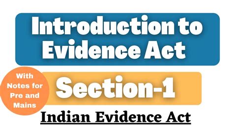 Section Of Indian Evidence Act Introduction To Evidence Act