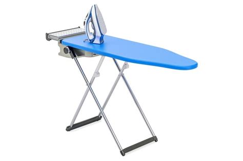 Premium Photo Electric Steam Iron On The Ironing Board 3d Rendering