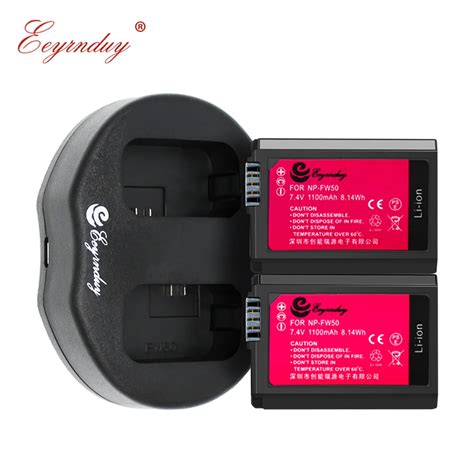 2pcs NP FW50 NP FW50 Battery USB Dual Charger For Sony NEX 7 NEX 5N