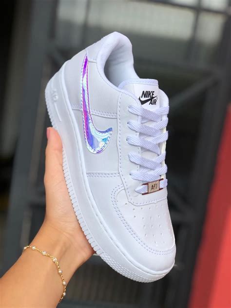 T Nis Nike Air Force Hologr Fico Feminino Grade Fechada Tenis No