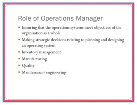 Role Of An Operations Manager Management Guru Management Guru