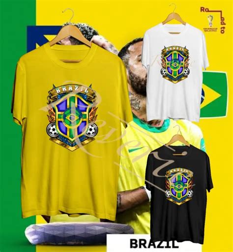 Kaos Brazil Ilustrasi Baju Bola Piala Dunia Fifa World Cup Qatar