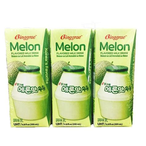 Exp Nov Halal Binggrae Melon Flavored Milk Drink Row Pack