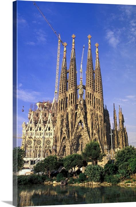 Spain Barcelona Sagrada Familia Cathedral Designed By Antoni Gaudi