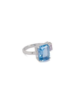 CZ BY KENNETH JAY LANE Cubic Zirconia Rhodium Plated Brass Open Front