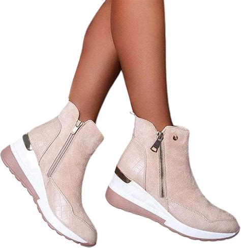 Frolada Botines Zapatos De Tacón De Cuña Mujeres Cómodas Zapatillas De