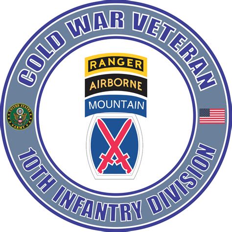 U S Army Cold War 10th Mountain Ranger Airborne Division Veteran Decal