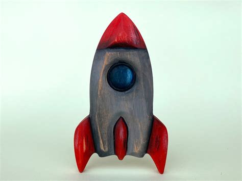 Spaceship Wooden Toy, Space Toys for Kids, Rocket Figurine, Cosmos ...