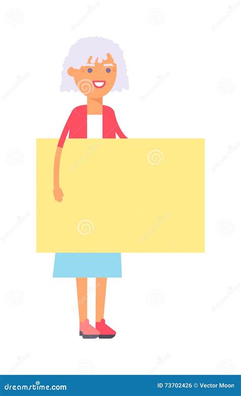 Woman And Banner Vector Illustration Stock Vector Illustration Of