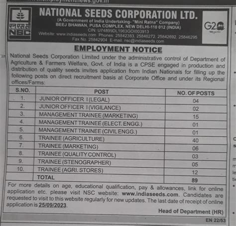 Nscl Recruitment Notification Out Apply Online Job Carnival