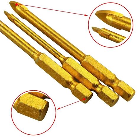 Pcs Tile Drill Ceramic Drill Set Of Glass Drill Bits Set Hexagon