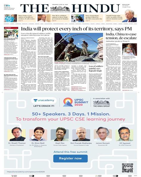 The Hindu Bangalore June 18 2020 Newspaper Get Your Digital Subscription