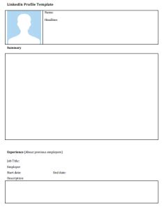 Blank LinkedIn Profile Template (ESL)