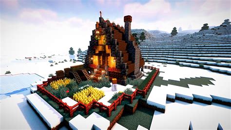 Minecraft How To Create A Simple Tundra House In Snowy Taiga Youtube