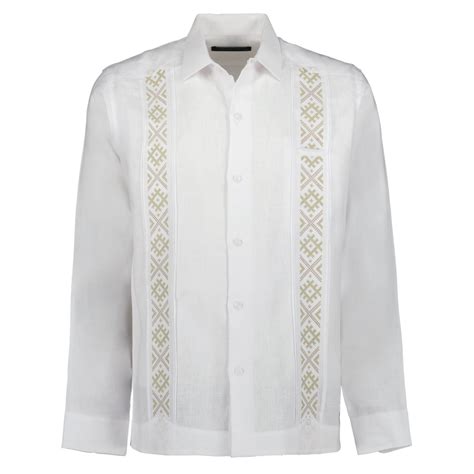 GUAYABERA LINO 100 CABALLERO LINAJE MAYA M L BLANCO Chatré