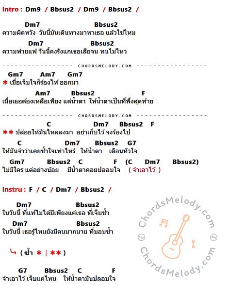 นำตา คอรด Big Ass ChordsMelody