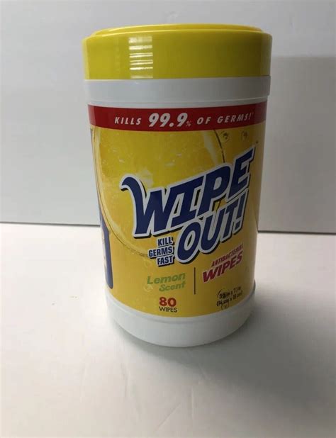 🦠 Wipe Out Antibacterial Hand Wipes Lemon Scented 80 Wipes Kill