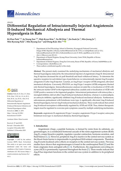 PDF Differential Regulation Of Intracisternally Injected Angiotensin