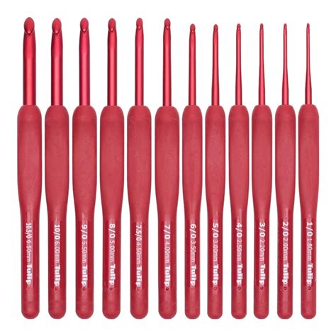 Tulip Etimo Red Individual Crochet Hooks Ergonomic Crochet Hooks