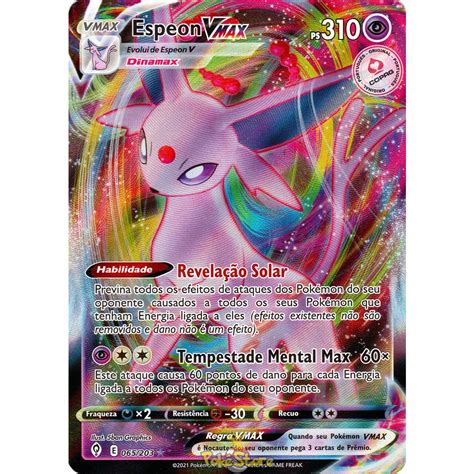 Carta Pokemon Espeon VMAX Português 065 203 Card Original Copag V MAX