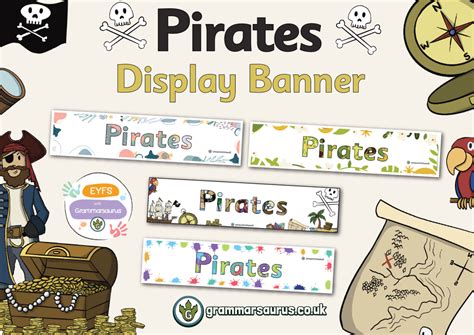 EYFS Pirates Display Banner Grammarsaurus