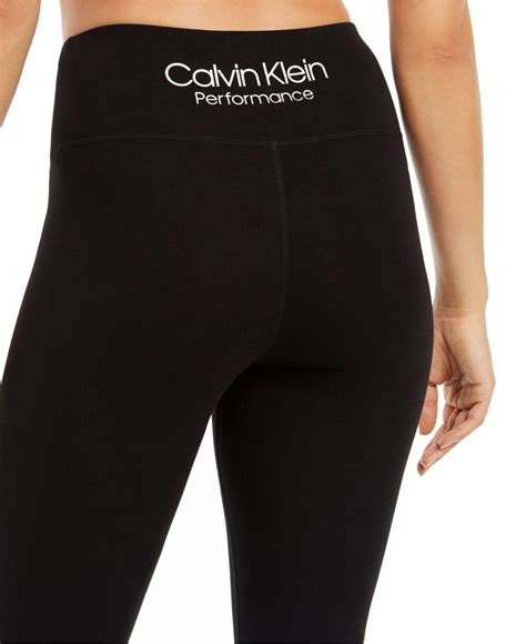 Calvin Klein Cotton Performance Logo High Waist Leggings In White Combo