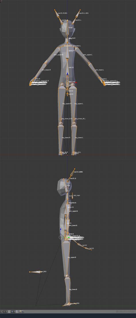 Wip D Rig Setup For Low Poly Character Blender D Robofoxchanmy