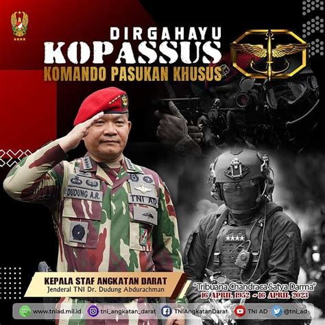 Dirgahayu Komando Pasukan Khusus Tribuana Chandraca Satya Darma