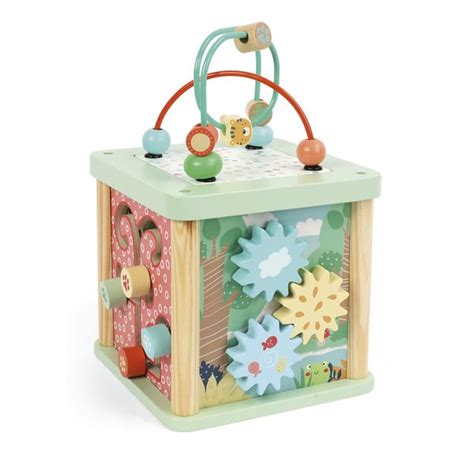 Mini cube d activités d éveil en bois WOOD N PLAY King Jouet