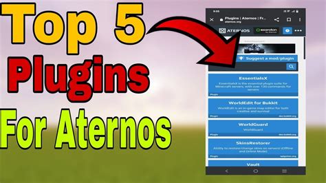 Top 5 Plugins For Aternos Java Pe All Version YouTube