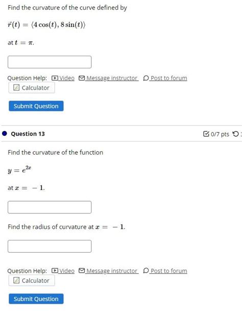 Solved Find The Curvature Of The Curve Defined By Chegg