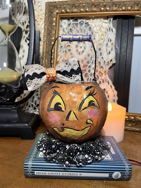 Good Golly Miss Molly Pumpkin Papier Mâché Halloween Bucket Etsy