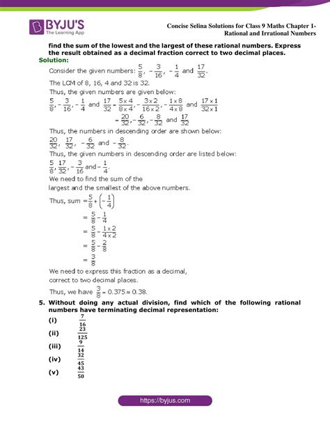 Selina Solutions Class 9 Concise Maths Chapter 1 Rational And Irrational Numbers Download Free Pdf