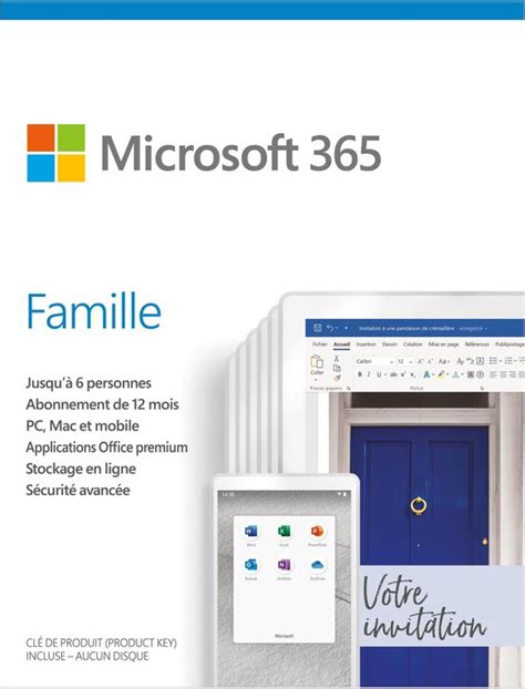 Famille Microsoft Fran Ais Abonnement D Un An Bol