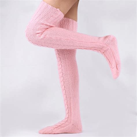 Chiccall Womens Cable Knitted Thigh High Boot Socks Extra Long Winter