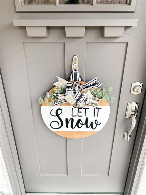 3d Let It Snow Front Door Decor Christmas Wreath Etsy